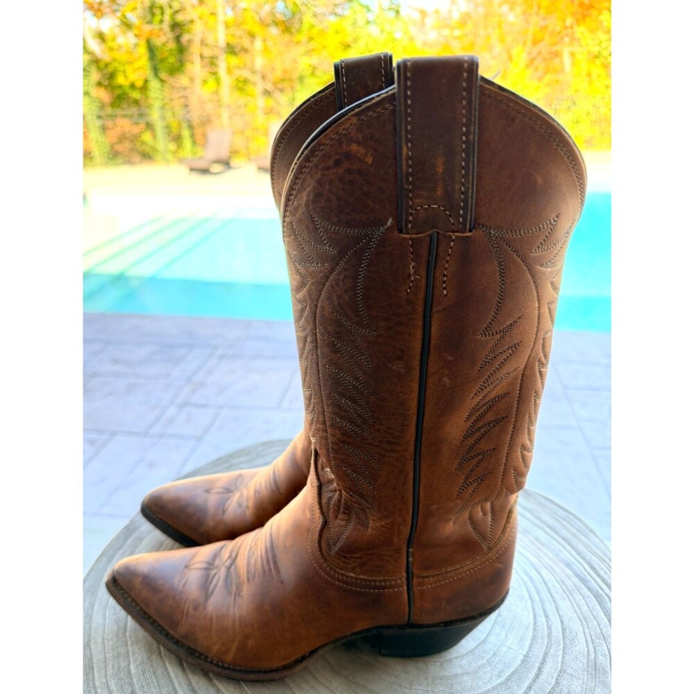 Justin Women’s Size 6.5B Brown Leather Western Boots Apache Style 4935 USA Made